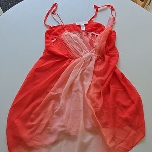Red and Pink Spaghetti Strap Dress